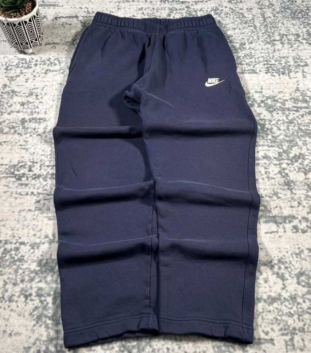 Nike Sportswear Club Fleece Sweatpants Size S Navy Blue White Logo